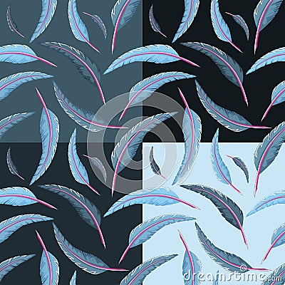 Seamless multicolored quill pattern Vector Illustration
