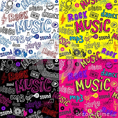 Seamless music background Vector Illustration