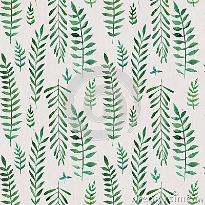Seamless natural botanical watercolor pattern Stock Photo