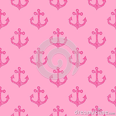 A nautical anchor seamless pattern. Stock Photo