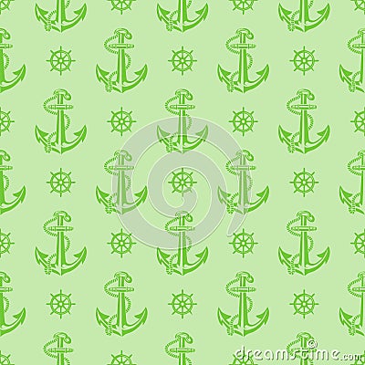 A nautical anchor seamless pattern. Stock Photo