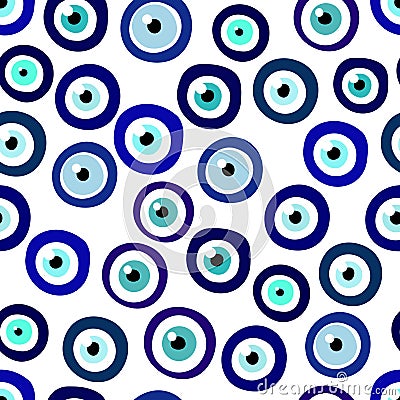 Seamless Nazar amulet eye pattern Cartoon Illustration