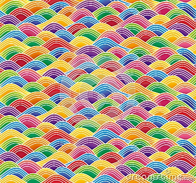 Seamless ocean wave pattern Vector Illustration