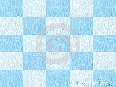 Seamless ocean wave pattern Vector Illustration
