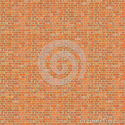 Seamless old weathered red brick wall Stock Photo