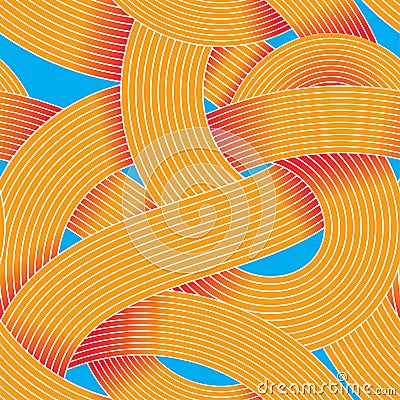 Seamless op art vector pattern. Striped wave abstract background Vector Illustration