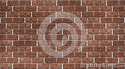 Seamless orange brick wall tile able pattern texture. Uneven shape. For interior, exterior render material mapping Stock Photo