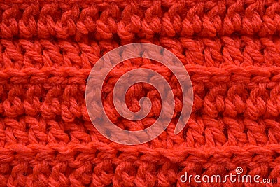 A seamless orange crocheted texture Stock Photo