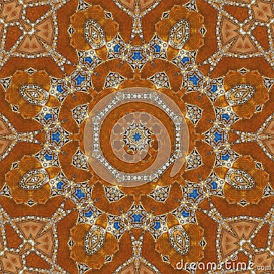 Seamless orange jewel pattern 005 Stock Photo