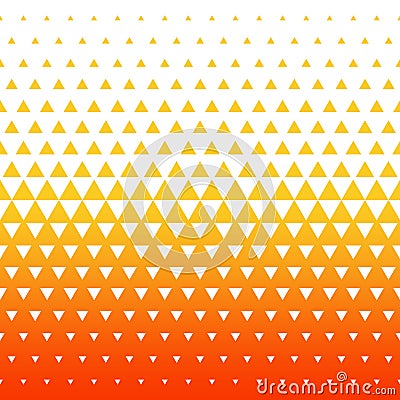 Seamless orange and white morphing triangle halftone grid gradient pattern geometric background. Stock Photo
