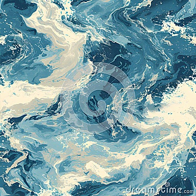 seamless organic pattern inspired by the delicate forms of sea foam as it washes ashore. AI Generated Stock Photo