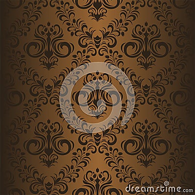 Seamless ornamental brown Wallpaper Vector Illustration