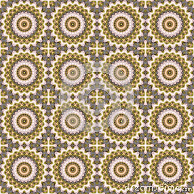 Seamless ornamental circles pattern in brown colors Stock Photo