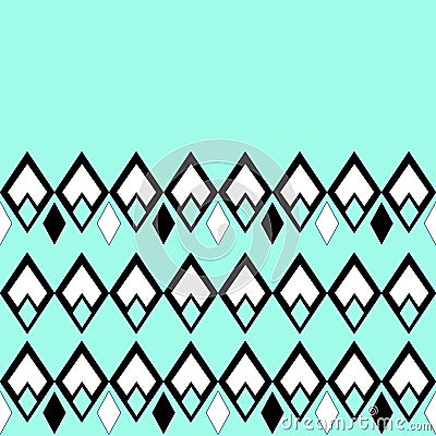 Seamless ornamental geometrical pattern in turquoise Stock Photo