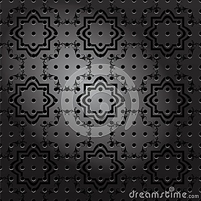 Seamless ornamental metal plate Vector Illustration