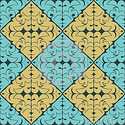 Seamless ornamental Pattern - combination of the two colors Vector Illustration