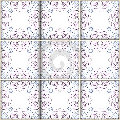 Seamless ornamental tile backgrounds Vector Illustration