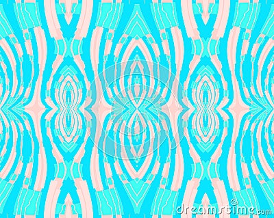 Seamless ornaments turquoise apricot color pink Stock Photo