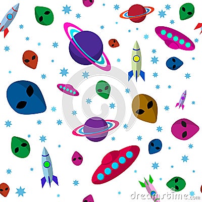 Seamless outer space background Vector Illustration