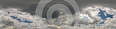 Seamless overcast blue sky hdri panorama 360 degrees angle view with zenith and beautiful clouds for use in 3d graphics as sky Stock Photo