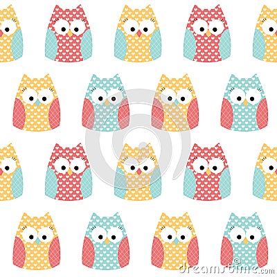 Seamless owls background Stock Photo