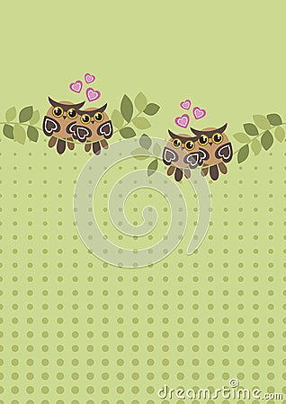 Seamless Owls on Branches Background Vector Illustration