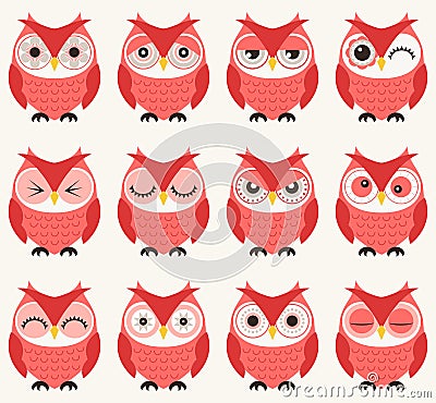 Seamless owls pattern Vector Illustration