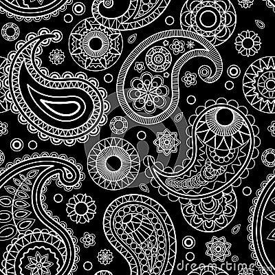 Seamless Paisley Pattern Vector Illustration