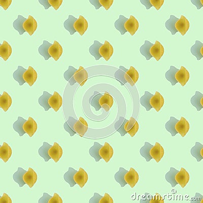 seamless pasta pattern on a green background Stock Photo