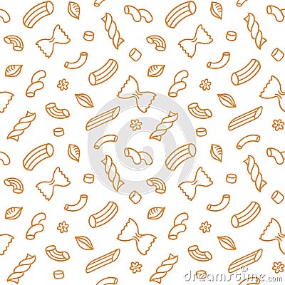 Seamless pasta pattern Vector Illustration