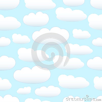 Seamless pastel clouds Vector Illustration