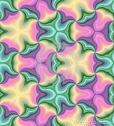 Seamless Pastel Colored Curls Pattern.Geometric Colorful Abstract Background. Suitable for textile, fabric and packaging Vector Illustration