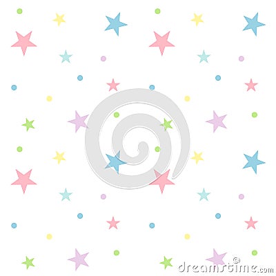 Seamless pastel star pattern. Vector Illustration