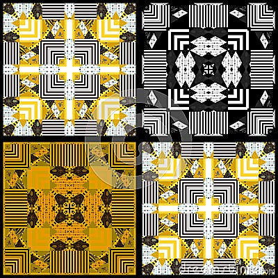 Seamless patchwork plaid tartan checkered pattern Stock Photo
