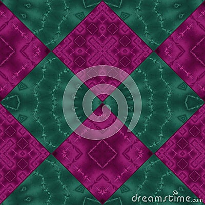 Seamless patchwork plaid tartan checkered pattern Stock Photo