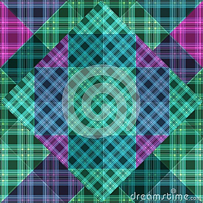 Seamless patchwork plaid tartan checkered pattern Stock Photo