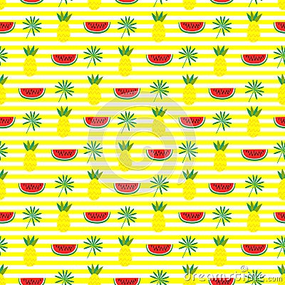 Seamless patter of tropical fruits Vector Illustration