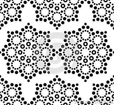 Seamless pattern Aboriginal dot painting, Mandala repetitive design, Australian folk art background Stock Photo