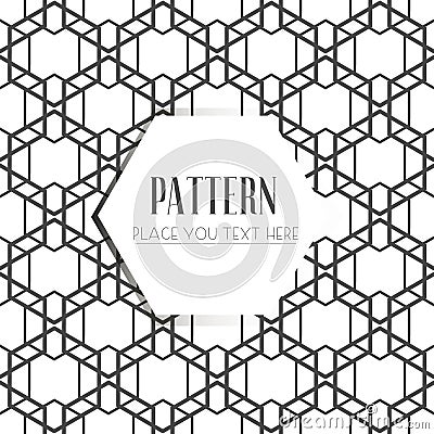 Seamless pattern, abstract geometric background, black and white stripes, intertwining lines. Stock Photo