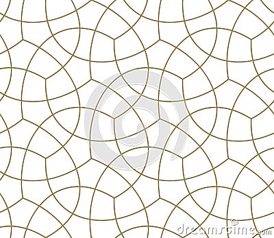 Seamless pattern with abstract geometric line texture, gold on white background. Light modern simple wallpaper, bright Vector Illustration
