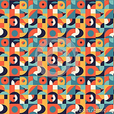 Seamless pattern with abstract geometric shapes. Repeating background Stock Photo