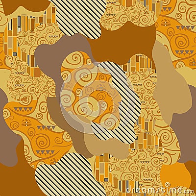 seamless pattern abstract Klimt Vector Illustration