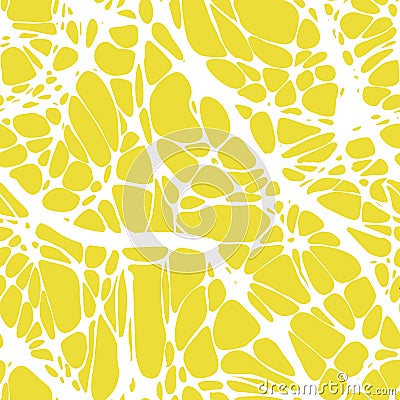 Seamless pattern with abstract patterns, lines. Neuro-graphics. White lines on an abstract yellow background. Vector Cartoon Illustration