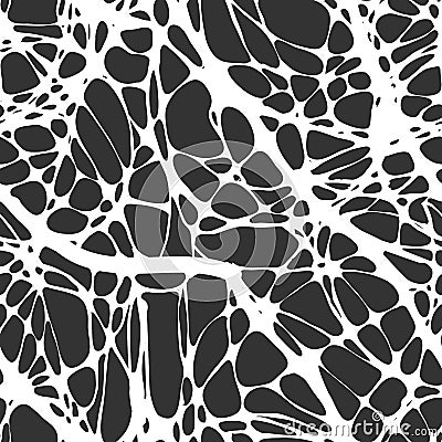 Seamless pattern with abstract patterns, lines. Neurographics. White liini on dark a background. Vector illustration Vector Illustration