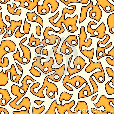 Seamless pattern of abstract people connected to each other Vector Illustration