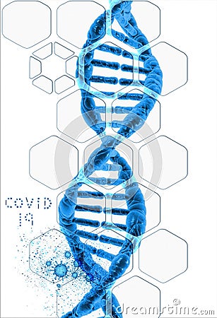 Abstract hexagon template design for Corona virus. Covid 19 banner, Medical Concept. Cartoon Illustration