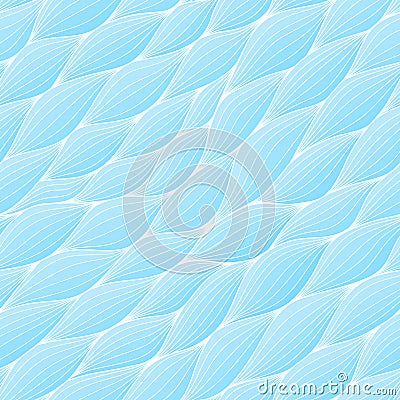 Seamless pattern with abstract waves. Wavy blue azure background. Vector wave texture. Vector Illustration
