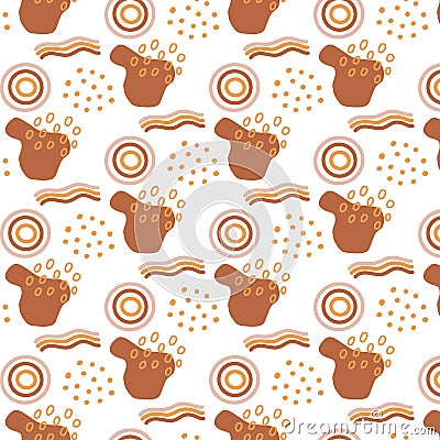 seamless pattern with abstractions in boho style. Vector Illustration