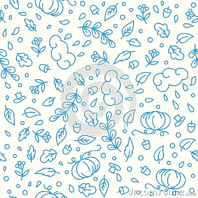 Seamless pattern with acorns and autumn oak leaves Vector Illustration