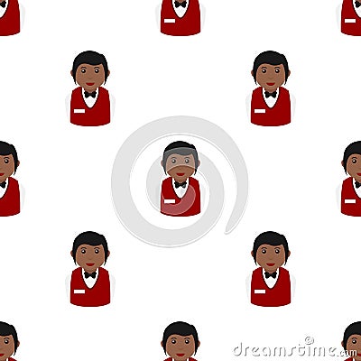 Black Woman Croupier Seamless Pattern Vector Illustration